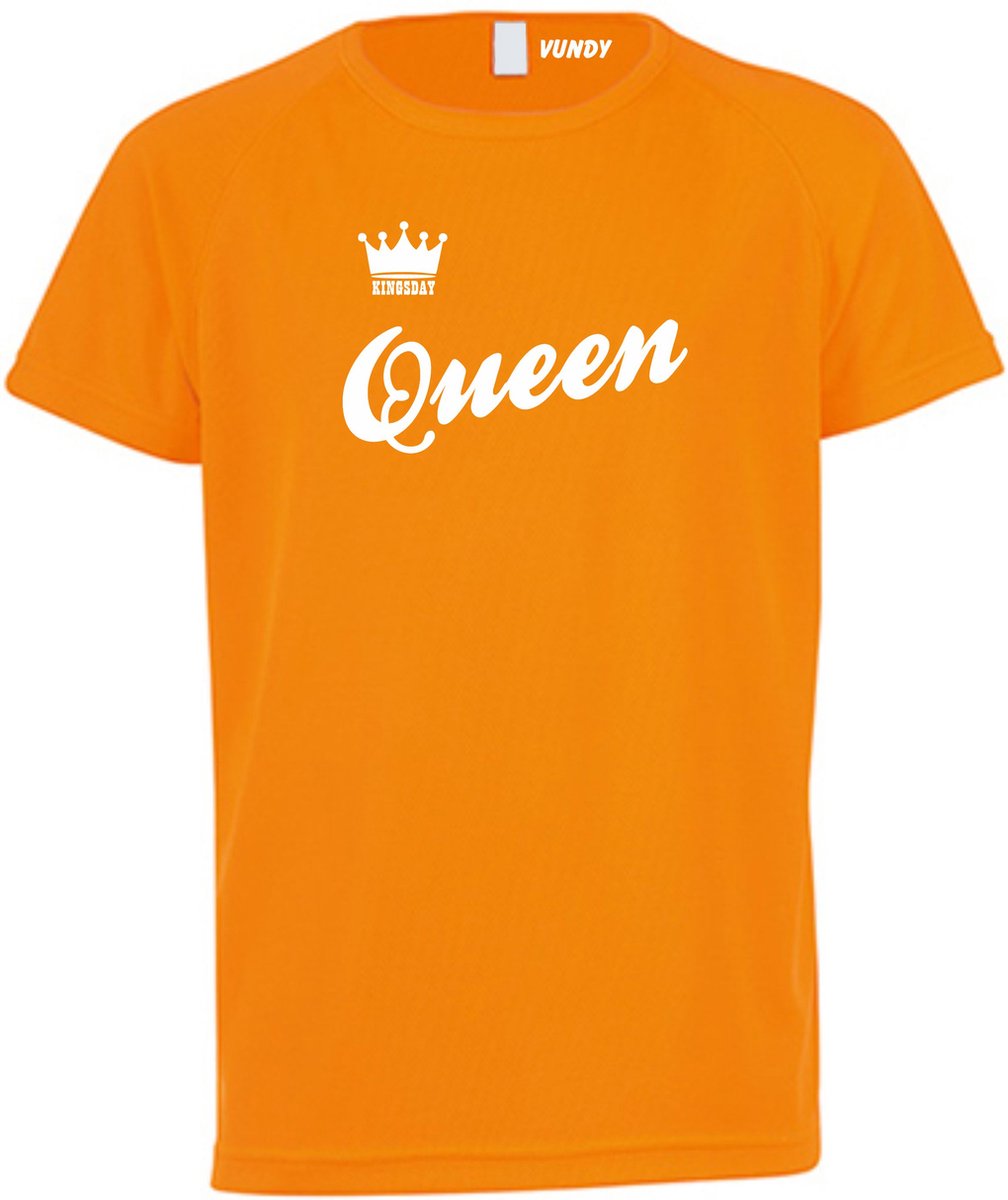 T-shirt kinderen Queen | Koningsdag kleding kinderen | oranje shirt | Oranje | maat 116